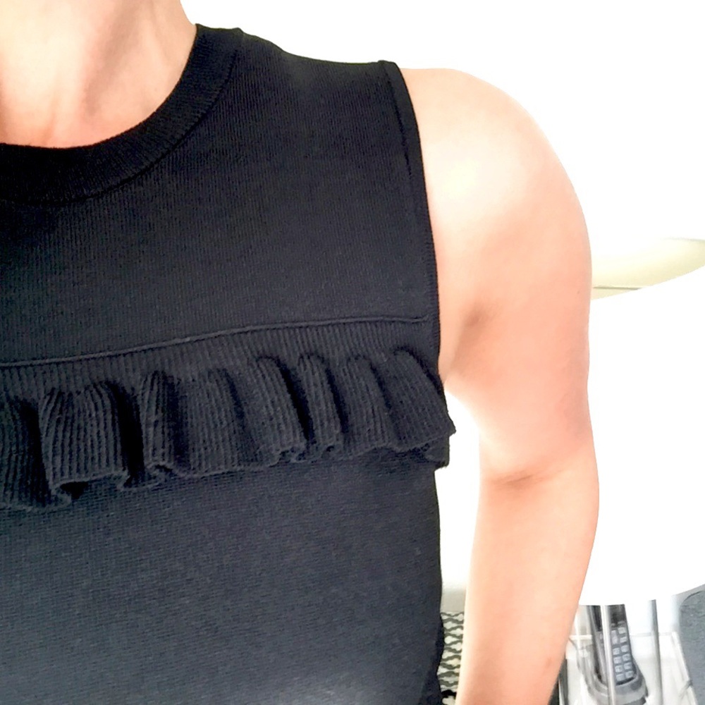 LOFT ruffle sleeveless knit sweater top